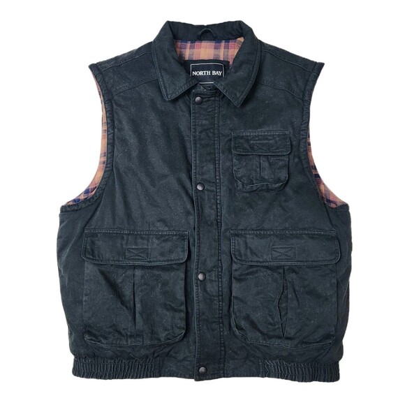 North Bay Vest Men L Zip Cargo Pocket Gorpcore‎ Tactical Chore Utility Outdoors - Picture 1 of 9